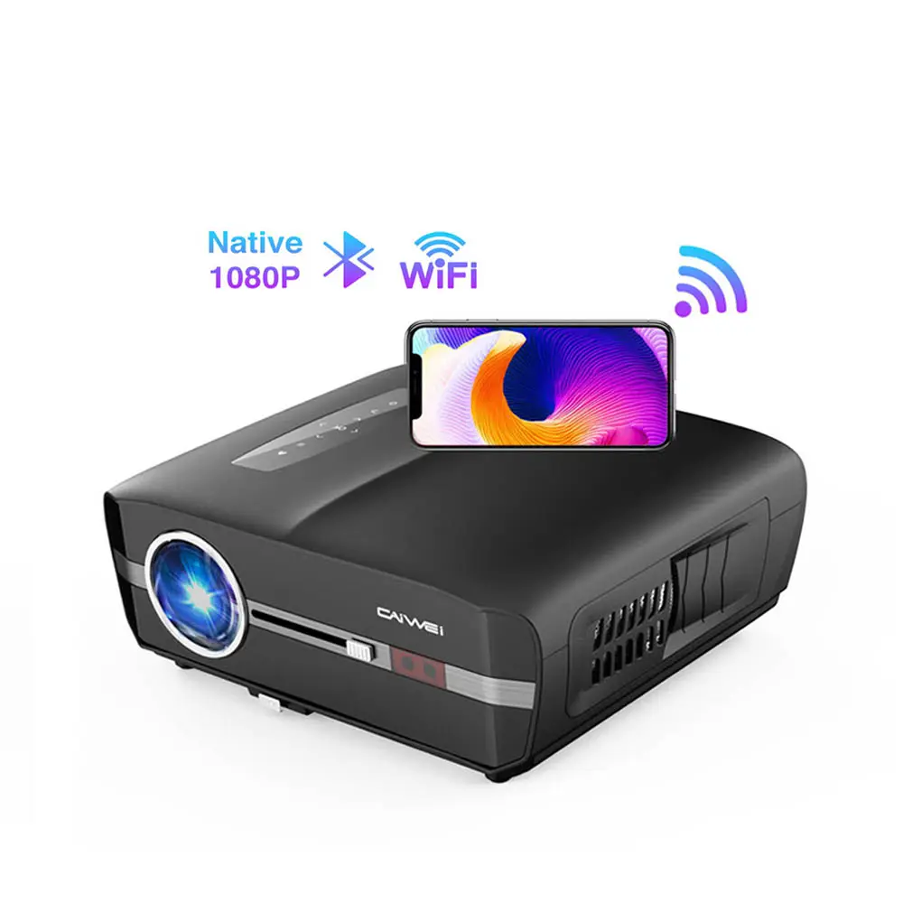 เครื่องฉายภาพยนตร์ HD,โปรเจคเตอร์กลางแจ้งเชื่อมต่อ Wifi ผ่านบลูทูธรองรับ4K บ้านหน้าต่างสำนักงานคริสต์มาสฮาโลวีนสำหรับปาร์ตี้