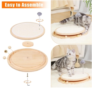 Ahşap kedi Scratcher topu parça bahar oyuncak doğal Sisal interaktif yavru oyun bulmaca zihinsel fiziksel egzersiz avcılık kovalayan - Product Image 6