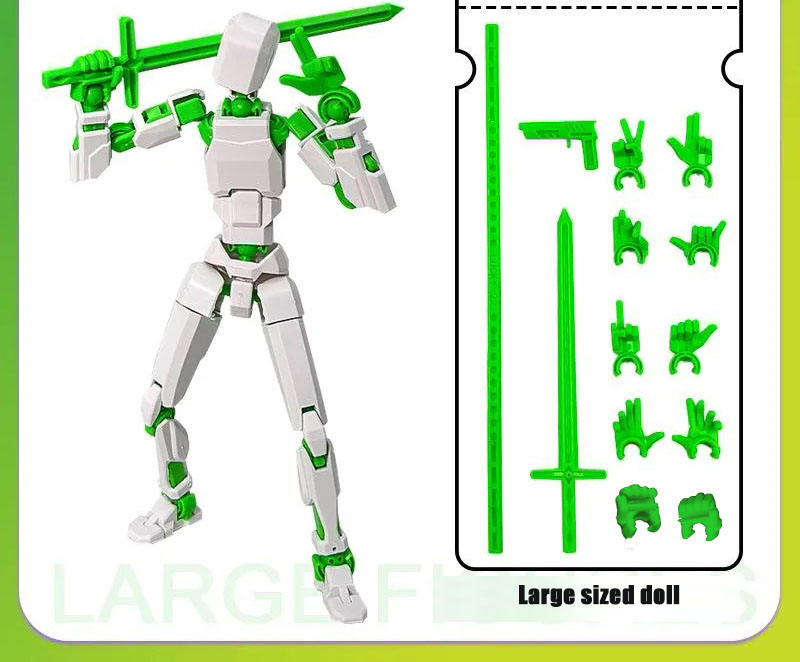 Figurine articulée de 20 cm - Blanc et vert