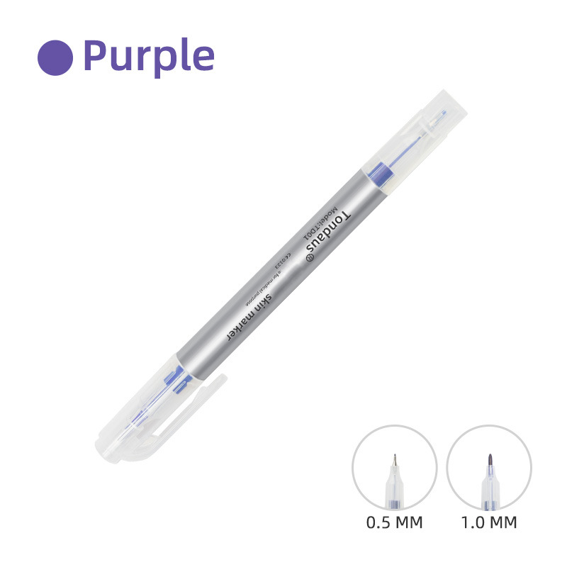 2 head silver pen purple ink