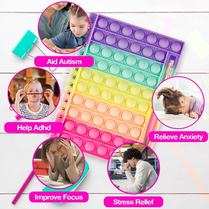 AMZ Hot multifunzionale Pop Bubble Notebook Push Fidget spirale Note Pad sollievo ansia Squeeze libro di scrittura permettono di attaccare le penne - Product Image 3