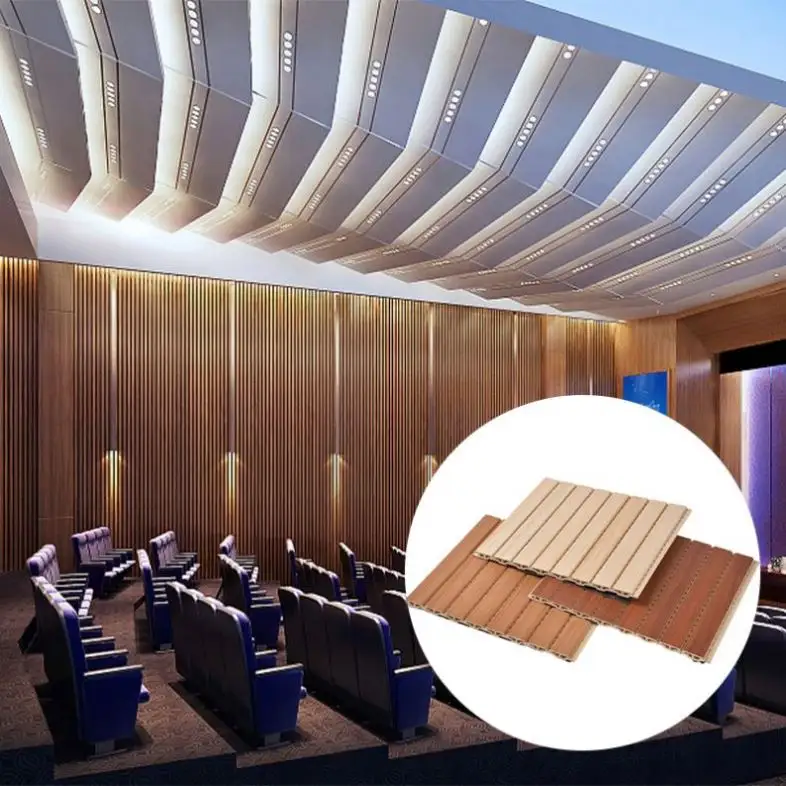 Sound Proofing Flame Retardant Wood Polyester Panels Fiber 240*10mm Acoustic Panels For Cinema, Office, Theater