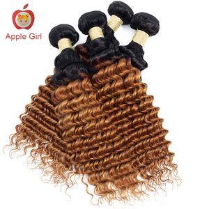 1B/27 Deep WAVE Hair EXTENSION ผมบราซิลที่ยังไม่ได้ประมวลผล Virgin Cuticle Aligned ผม Apple สาว - Product Image 2