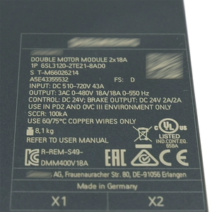 Original and Brand New siemens Frequency Converter 6SL3120-2TE21-8AD0 <strong>Double</strong> Motor Module DC siemens SINAMICS S120 - Product Image 5