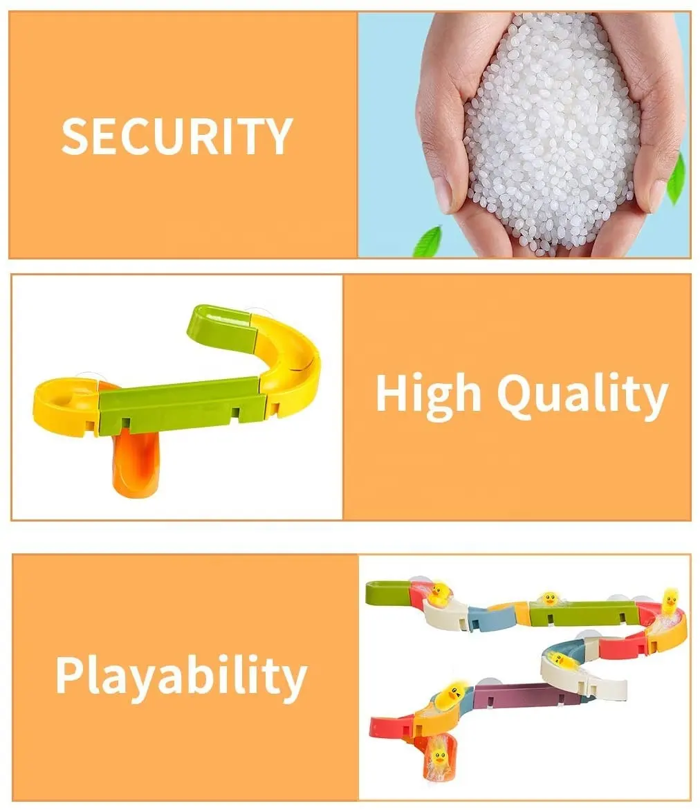 Bath Toys DIY STEM Bathroom Shower Toy, Kids Bathtub Ball Track Water Balls Tracks Bathtub Toy Slide for Toddlers