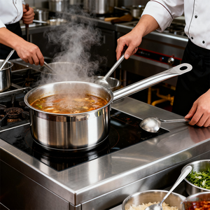 Nhà máy trực tiếp thân thiện với môi thép không gỉ Sauce Pan Bếp gas Tương thích cho nhà hàng nhà bếp sử dụng <span class=keywords><strong>Cookware</strong></span> sets - Product Image 6