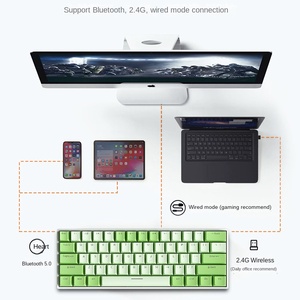 Hw61 Matcha <strong>Wireless</strong> <strong>bluetooth</strong> Three Mode Full Key Hot-swappable Red Axis <strong>Computer</strong> Mechanical <strong>Keyboard</strong> - Product Image 4