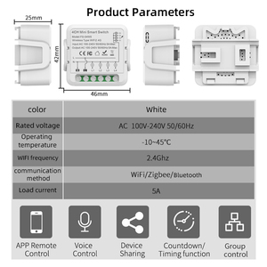 Tuya переключатель питания модуль мини умный переключатель Zigbee 1 /2/3/4Gang WIFI умное реле выключателя - Product Image 5