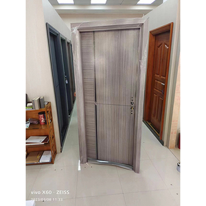 DJMI Modern basit tasarım türk tarzı çelik ahşap zırhlı kapı güvenlik kapısı çelik çerçeve ana kapı tasarımı için - Product Image 5
