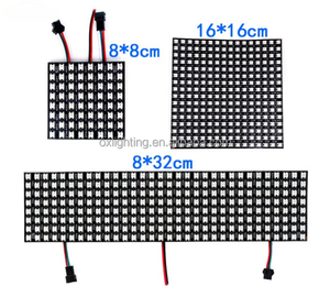 WS2812B <strong>Matrix</strong> <strong>Led</strong> Light 16x16 16 by 32 8x8 <strong>Led</strong> Dot Flexible 160x160mm RGB Point SMD 5050 Full Color Smart DC5V <strong>Led</strong> <strong>Pixels</strong> Panel