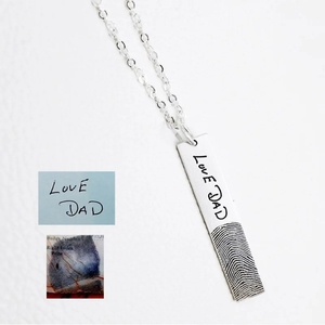 Thép Không Gỉ Đồ Trang Sức Dấu Vân Tay Mặt Dây Chuyền Vòng Cổ Tùy Chỉnh Đồ Trang Sức Khắc Tên Thanh Mặt Dây Chuyền Vòng Cổ - Product Image 3