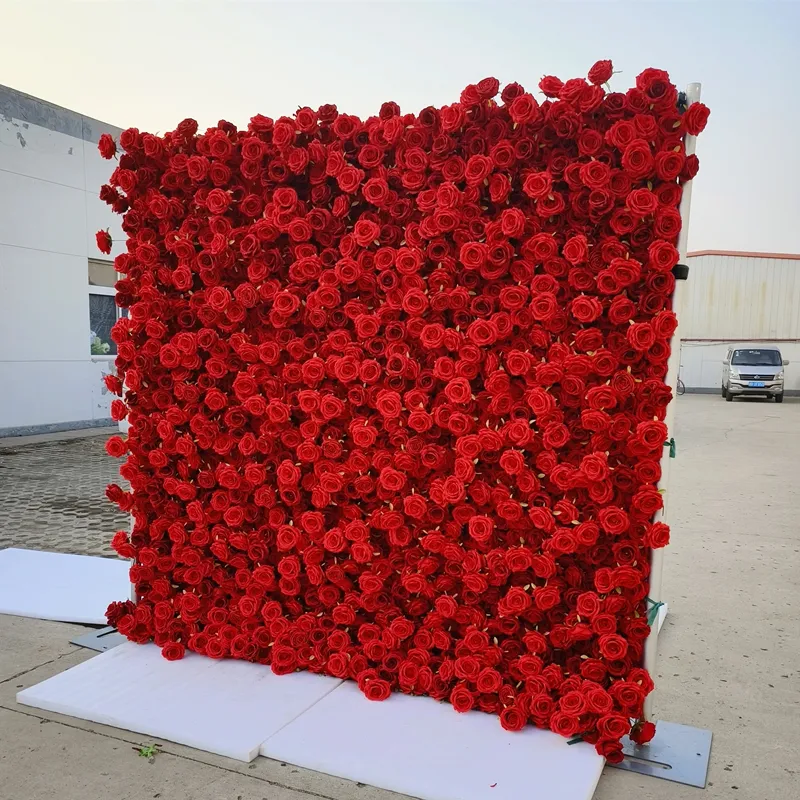 Ifg arranjos artificiais de flores, arranjos de flores artificiais de casamento, parede de flores de rosa vermelha para decoração de eventos