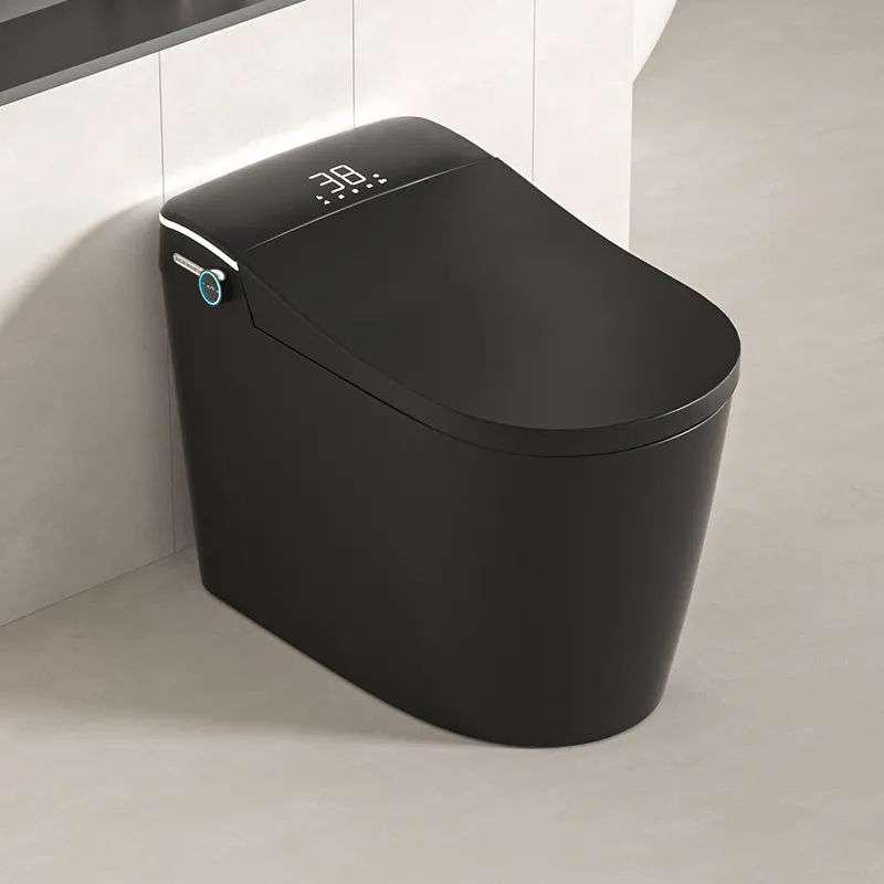 Modern Luxury Auto Sensor Flush European Bathroom Ceramic Intelligent Automatic Wc Black Smart Toilet