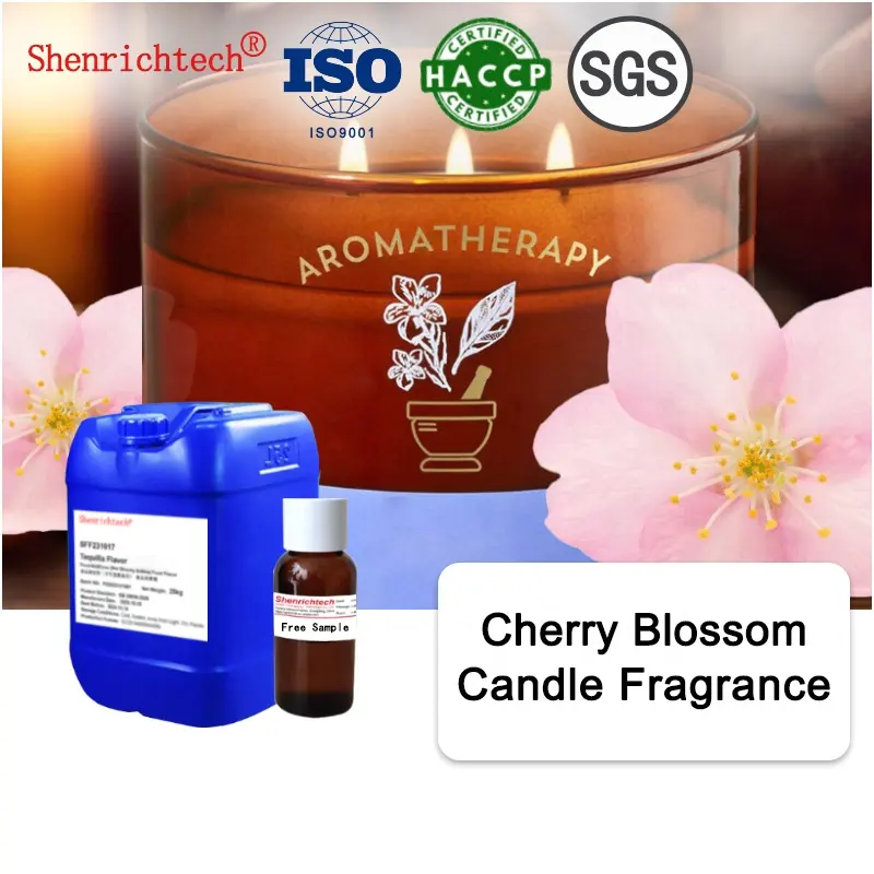 Industria China vela aroma aceite fragancia líquido flor de cerezo fragancia aceite para velas