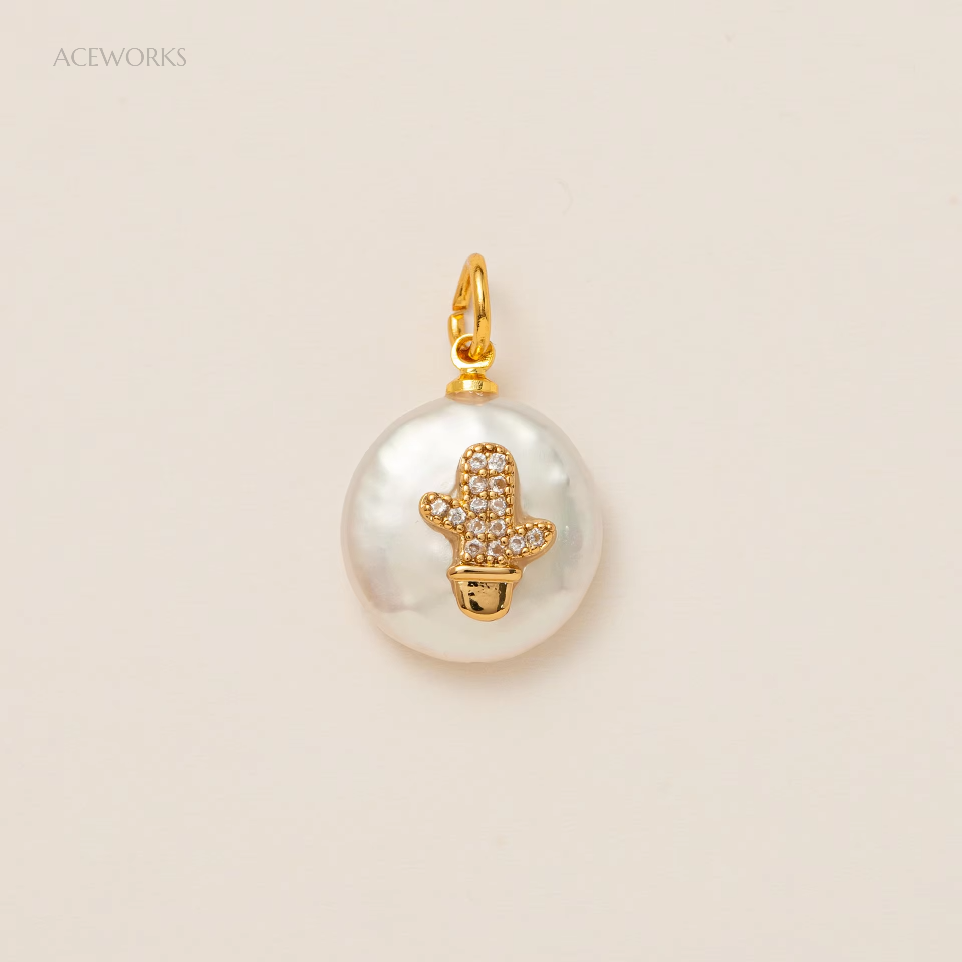 Cactus - Freshwater Pearl - 1PCS Gold