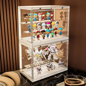 En Stock, vitrina acrílica, caja de almacenamiento transparente, figuras de acción de cubo, figuritas en miniatura, protección a prueba de polvo con luz - Product Image 1