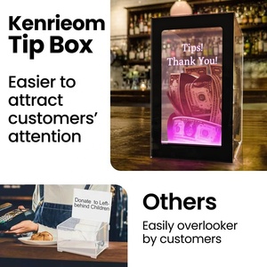 Light Up akrilik bağış seçim sandığı renk değiştirme ucu kavanoz kutusu para için uzaktan, kilit, anahtar ve burcu tutucu - Product Image 5