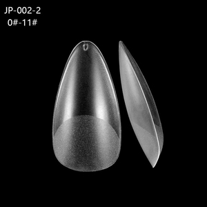 No-dosyalama gerekli tam yüzey buzlu kısa Stiletto şekil tam kapak tırnak ipuçları özel etiket 12 boyutları özel paket - Product Image 1