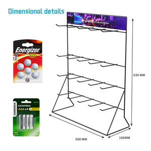 Banco 4 livelli espositore per batteria in metallo cremagliera per piccole cose Display portachiavi espositore per Snack - Product Image 5