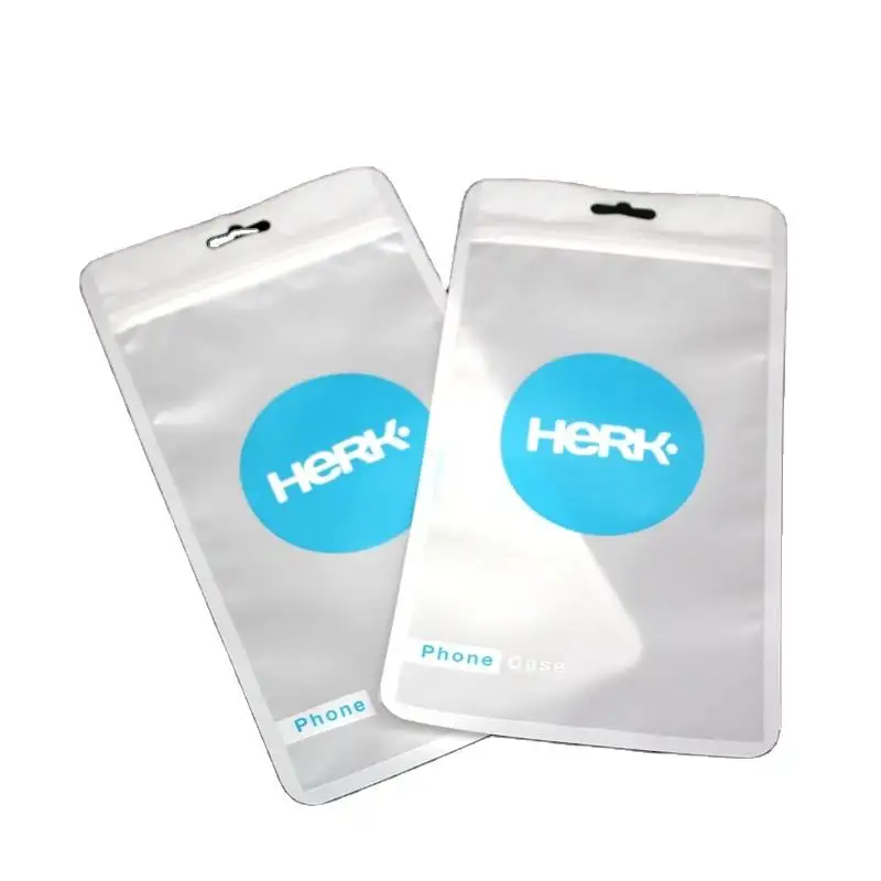 투명 윈도우 플라스틱 전화 케이스 지퍼 잠금 가방 맞춤형 인쇄 액세서리 포장 가방