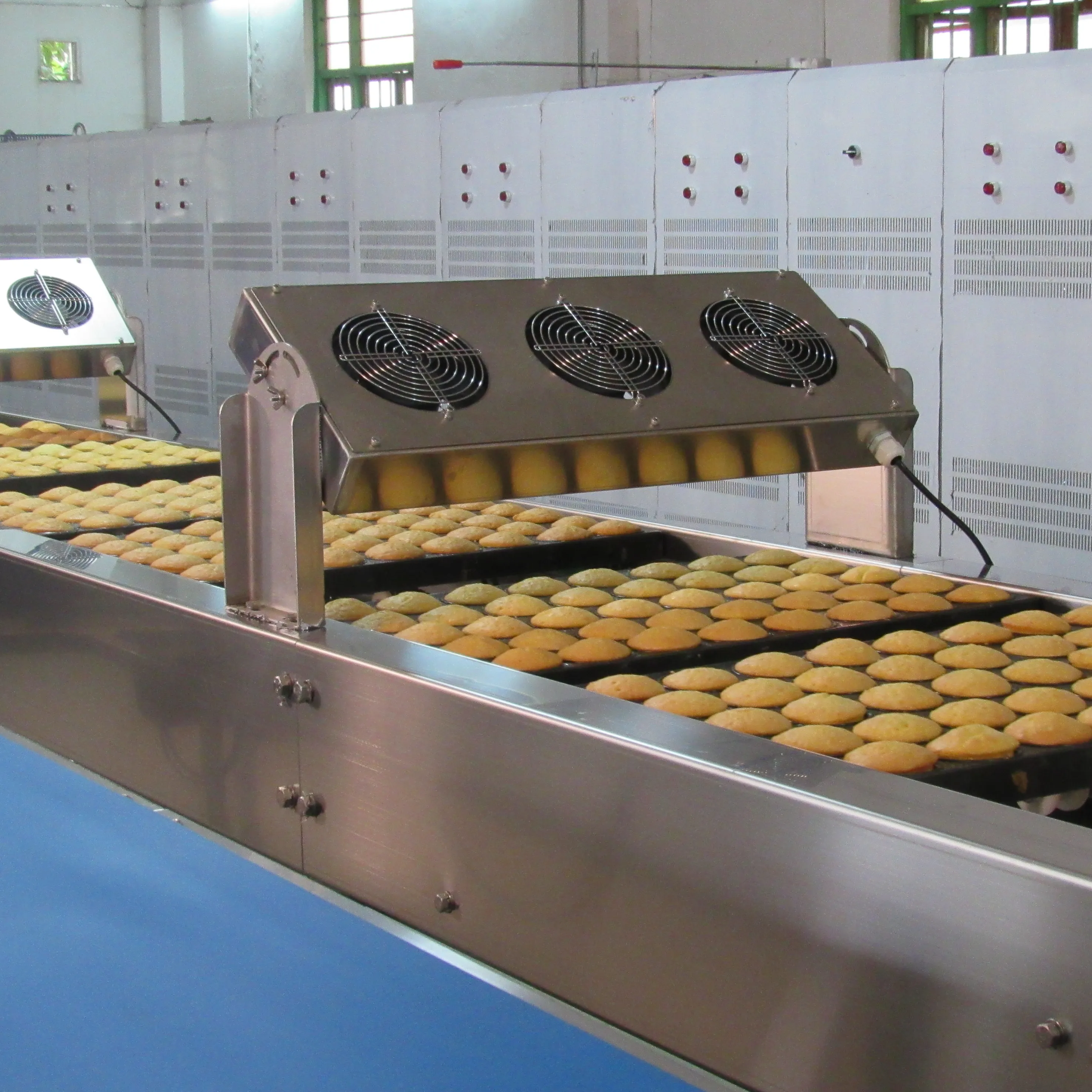 Máquina de horneado de pasteles, túnel personalizado, horno de panadería de acero inoxidable para línea de producción de pasteles