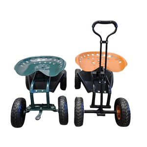 <strong>Red</strong> Aluminum Garden <strong>Cart</strong> with Short Handle Four-Wheel <strong>Rolling</strong> Stool Scooter Platform Structure OEM Customizable Storage Tray - Product Image 5