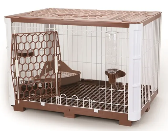 611-MR Breathable Metal And Plastic Material Indoor Rabbit Home House Pet Cages With A Drinker Feeder And Pan