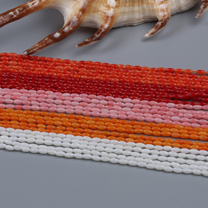 2*4mm Tiny Rice Shape Multi Color Coral Loose Bead <strong>Strands</strong> - Product Image 3