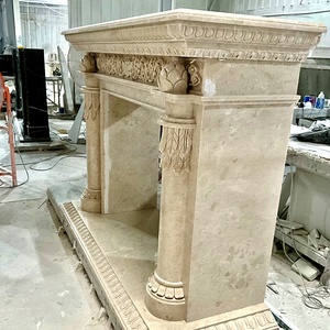 Kunden spezifische Wohnzimmer Dekoration Marmor Stein Kamin Einfassung Hand geschnitzte Naturstein Marmor Kamin Innen Wohnkultur - Product Image 6