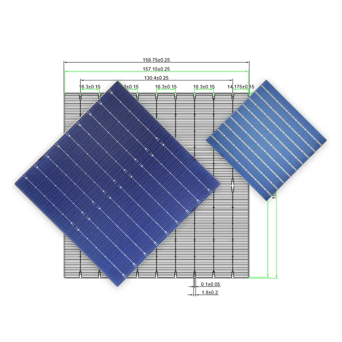 Células de panel solar 5BB G1, células solares fotovoltaicas de alta eficiencia