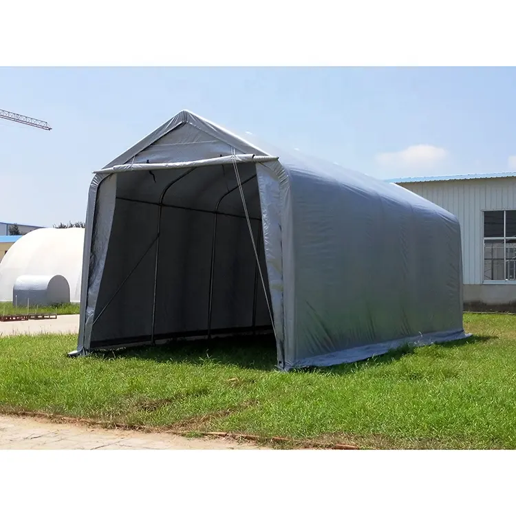 14'Wx33'Lx14'H ผ้าใบกันน้ำ PVC ที่เก็บของชั่วคราวที่เก็บของพลาสติก RV Shelter