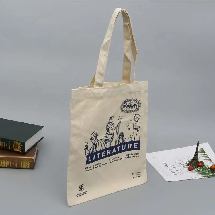 Cotton Reusable Bags Eco Plain Cotton Bag Promotional Reusable Canvas Bag Custom Plain Cotton Canvas Bag With Logo
