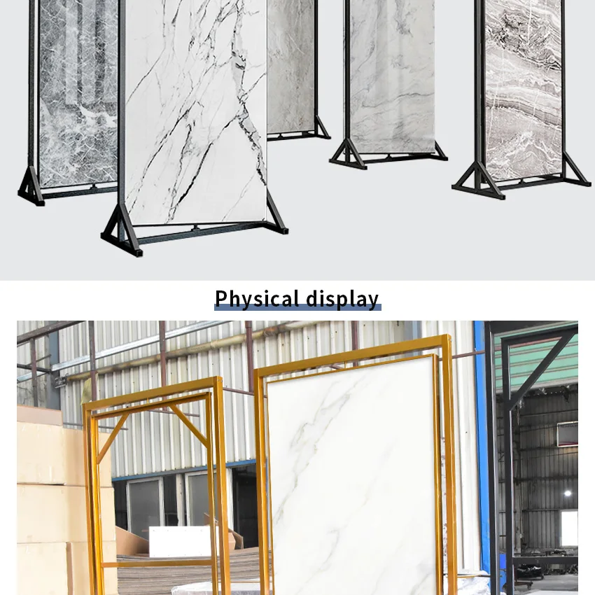 Factory Showroom Large Marble Stand Rotatable Metal Sample Panel Granite Stone Slab Rock Plate Porcelain Tile Display Rack