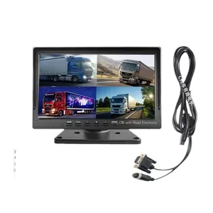 12V-24V车载VGA液晶显示器，带四通道屏幕通用1年保修家庭监控记录器，用于记录主机 - Product Image 1
