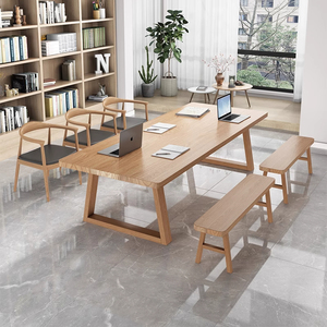 Stile moderno in legno massello casa ufficio sedia da scrivania stile semplice lungo tavolo per soggiorno tavolo da pranzo banco da lavoro Computer scrivania - Product Image 3