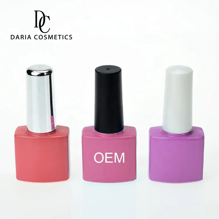 Daria Kosmetik private label freies probe kosmetik behälter und verpackungen 7ml leere glas flaschen für gel nagellack