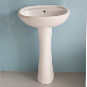 Vendas quentes Preço Barato Banheiro Pia De Cerâmica Para Hotel Sanitary Ware Standing Hand Wash Pedestal Basin