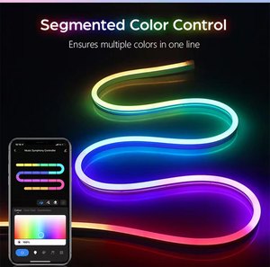 Neon rgb işık 5M LED peri işıklar, müzik Sync RGB renk değiştiren LED işıkları ile yatak odası doğum günü partisi dekor için App kontrolü - Product Image 1