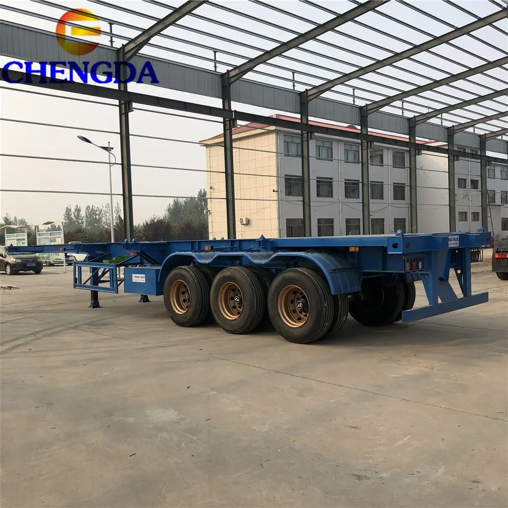 Chengda 3 Trục 40ft Container Skeleton Phẳng Khung Gầm Trailer Để Bán