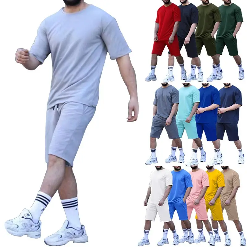 Costume décontracté multicolore pour homme, ensemble short et chemise de Sport ample, nouvelle collection