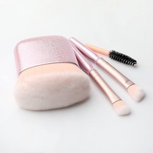 Makyaj fırçalar ayna seti ile 4 in 1 Mini kozmetik fırça kiti fondöten fırça makyaj aracı - Product Image 3