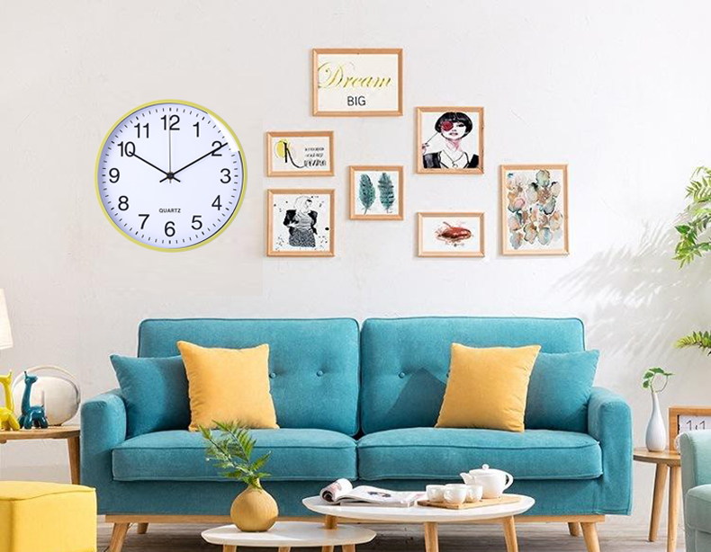 Home Decoration Simple Round Design 12 inch Cheap Plastic Wall Clock