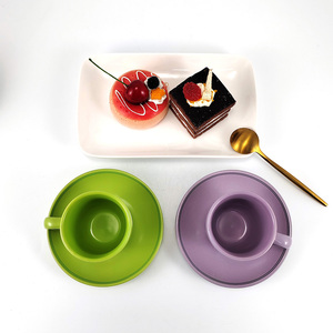 <strong>Small</strong> Ceramic Coffee Mugs <strong>Set</strong> <strong>of</strong> <strong>4</strong> with Metal Stand Rack 100 ml 3.5 oz Tea <strong>Cups</strong> and Saucers <strong>Set</strong> - Product Image 4