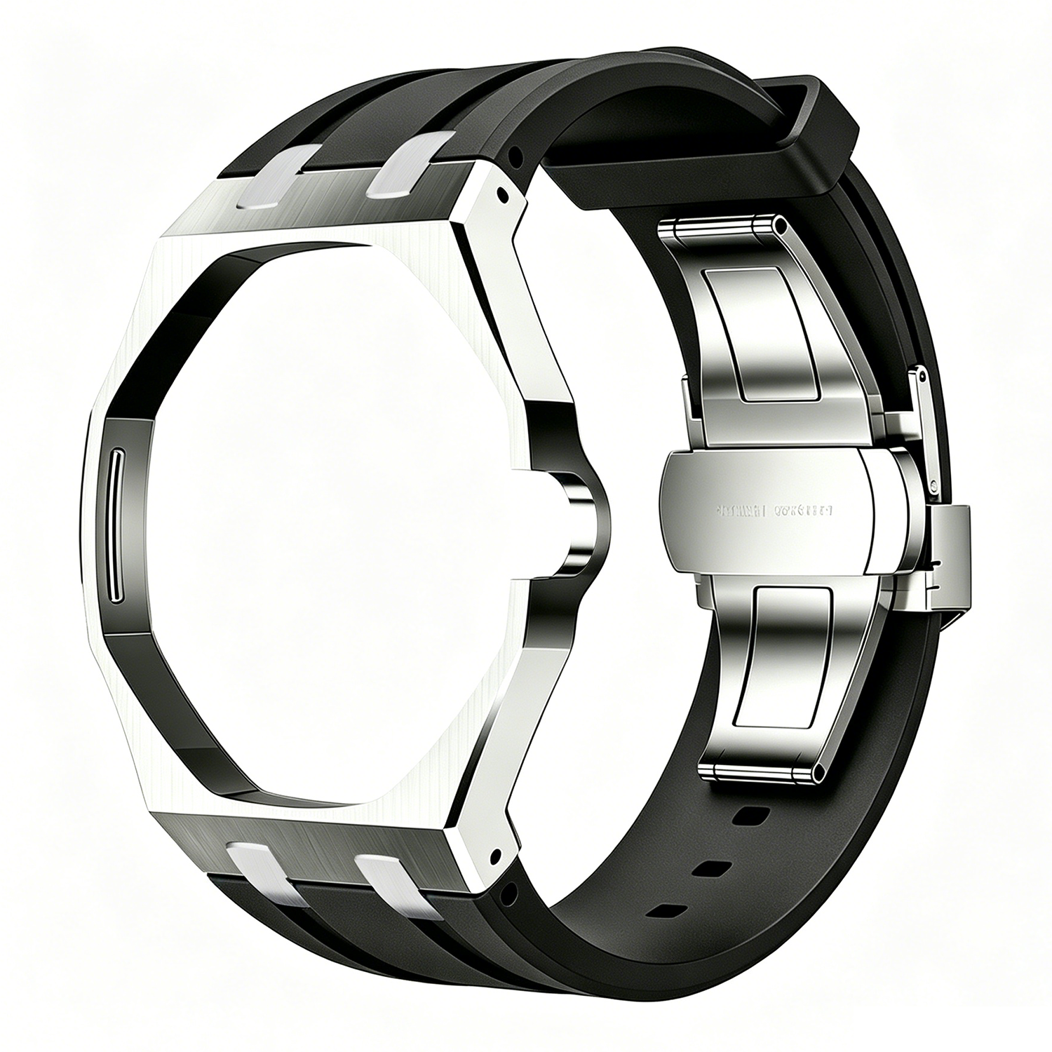 Silver- black-3 o clock crown