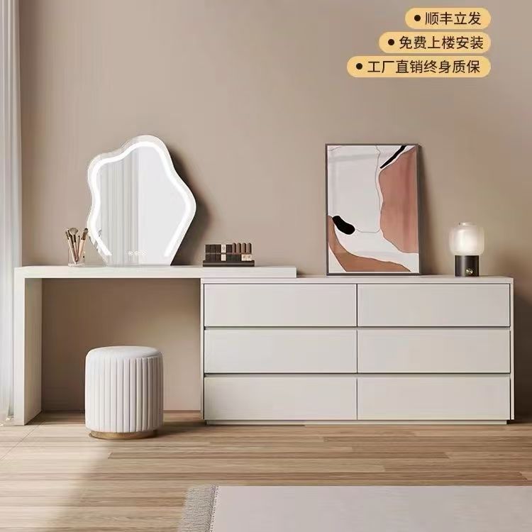 White 120 table and 120 white cabinet