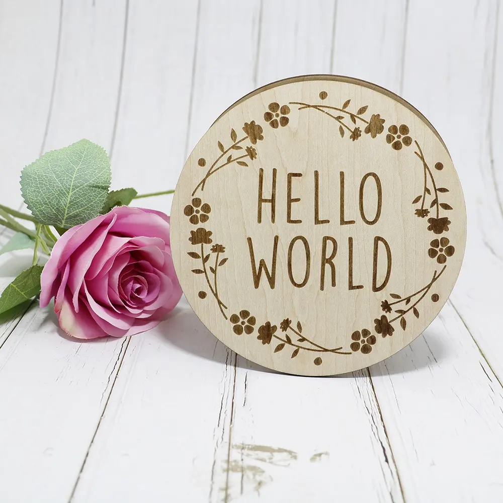 Panneau Hello World en bois, pour bébé