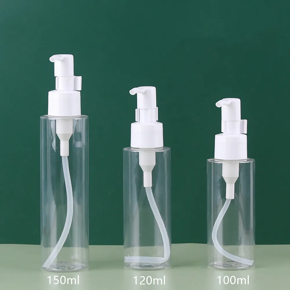 Bouteille de shampooing vide 100ml 120ml 150ml 200ml 250ml 300ml PE PET lotion en plastique bouteille de lavage pour le corps cosmétique dissolvant bouteille de pompe à huile