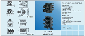 <strong>3</strong> Pole Wire to Wire Connector H <strong>Splitter</strong> with <strong>1</strong> <strong>Input</strong> 5 <strong>Output</strong> Cable Connector for Lighting - Product Image 2