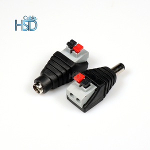 プッシュボタンスタイルDC電源ジャックプラグアダプタコネクタ12Vオスメス2.1X 5.5MMCCTVカメラ/LEDストリップ用DC電源コネクタ - Product Image 3