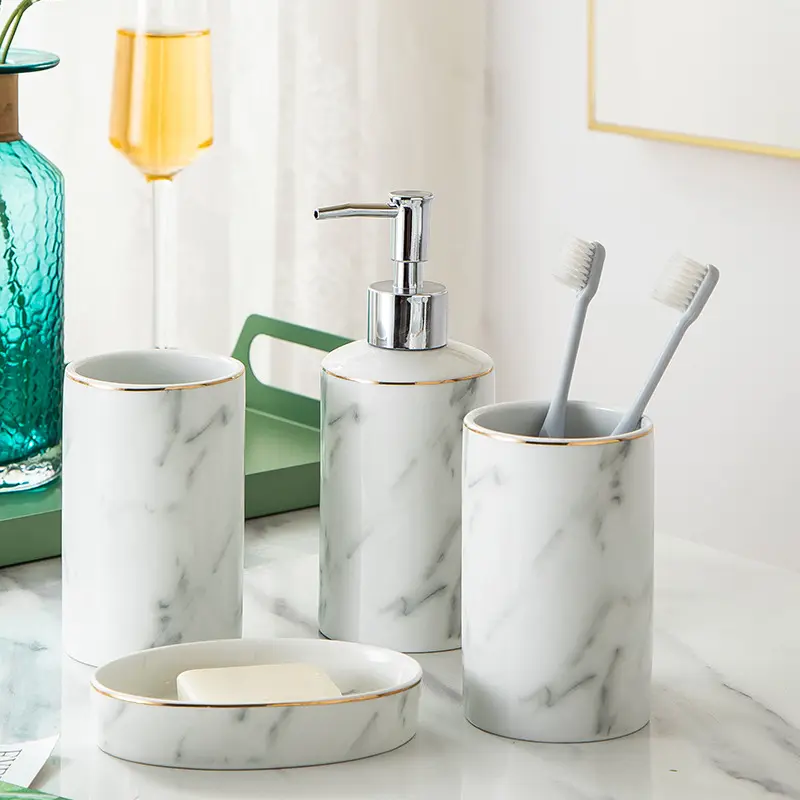 Set da bagno personalizzato in resina accessori per il bagno colore e Design o dimensioni per la decorazione del bagno